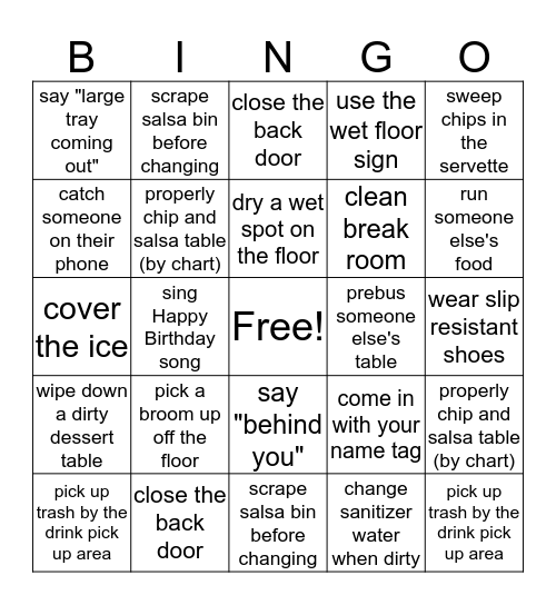 Hacienda  Bingo Card