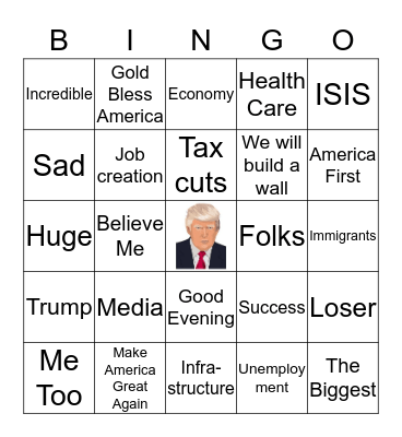 State of the Union Bingo Card