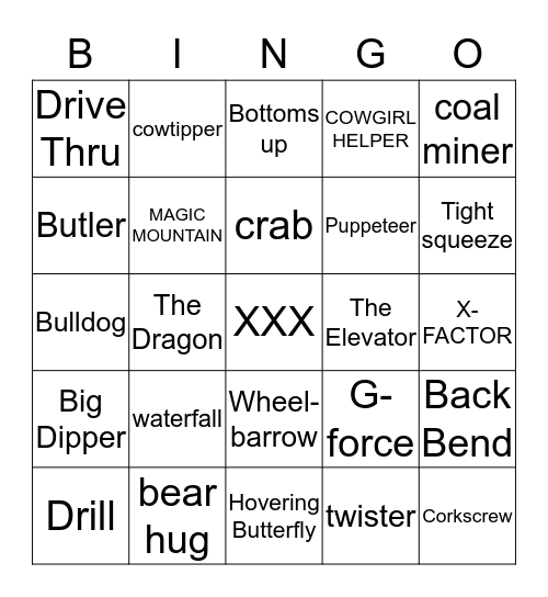 Positions Bingo  Bingo Card