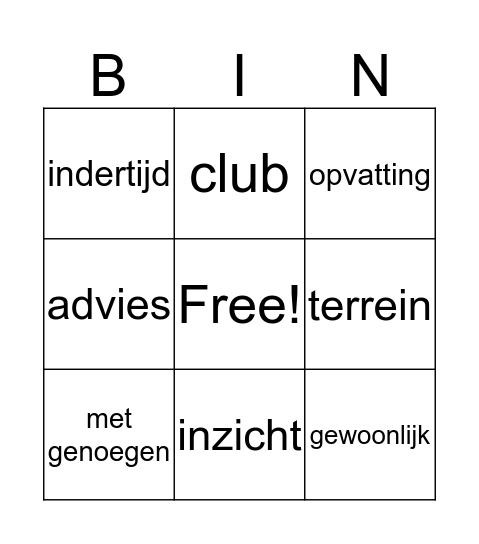 SYNONIEMEN Bingo Card