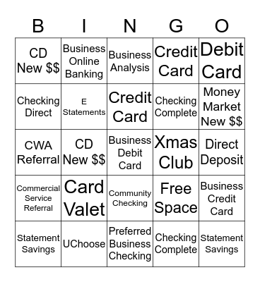 Sales Activity Bingo Card