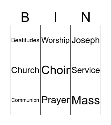 Christianty - Year 5 Bingo Card