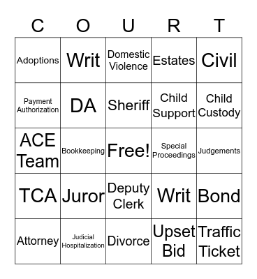 Court Bingo Card