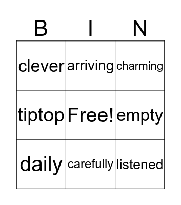 Truman's Aunt Farm Bingo Card