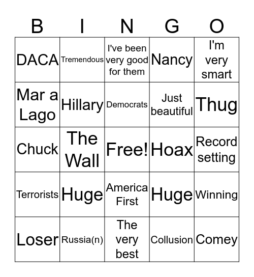 SOTU BINGO Card