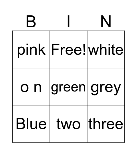 Context Clues Bingo Card