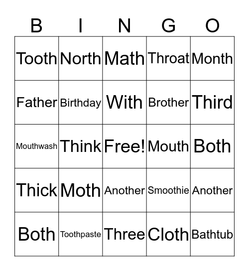 Xavier Bingo Card