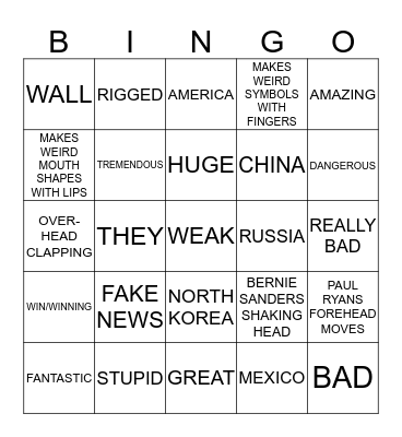 State of the Uniom Bingo Card