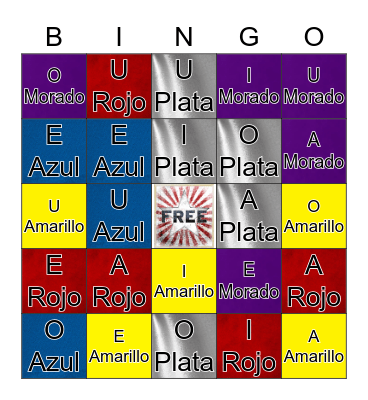 Spanish Vowels Bingo Card