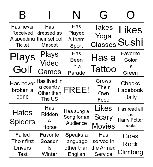 Bingo Card