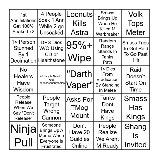 LOL MYTHIC Bingo Card