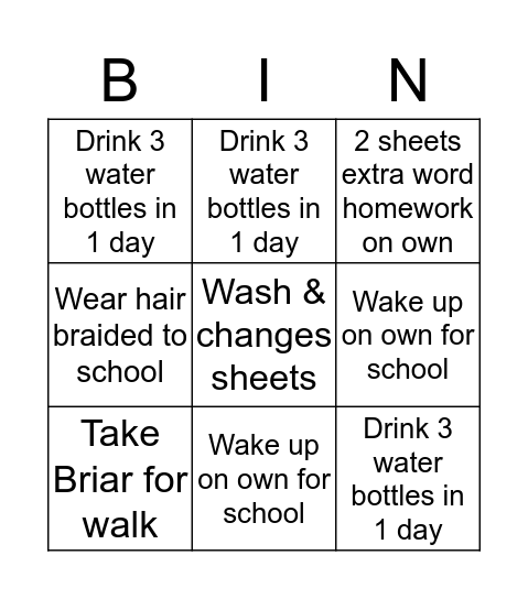 Win $5 - Complete No reminders  Bingo Card