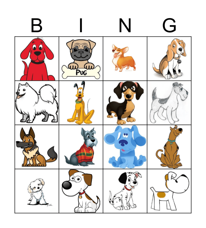 Dog Bingo Card