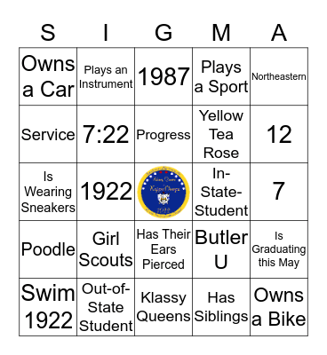 Poodle Chow Bingo Card