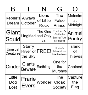 Maine Student Book Award: Bookers BINGO! Bingo Card
