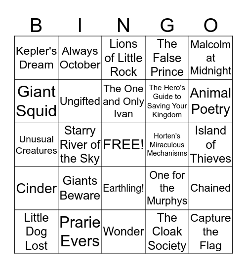 Maine Student Book Award: Bookers BINGO! Bingo Card