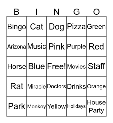 Miracle Bingo Card