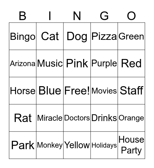 Miracle Bingo Card