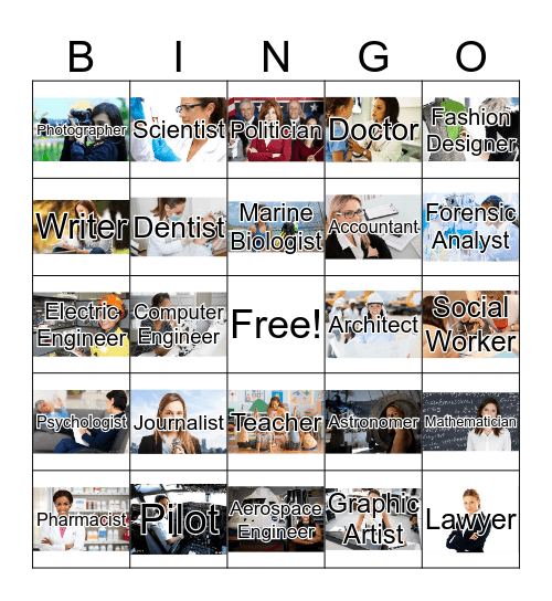 Career Exploration Bingo Card