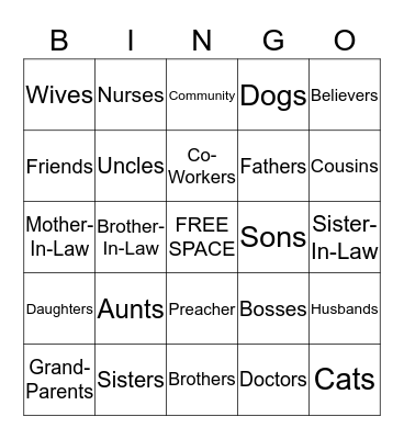 SUPPORT TEAM Bingo Card