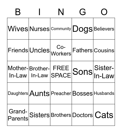 SUPPORT TEAM Bingo Card