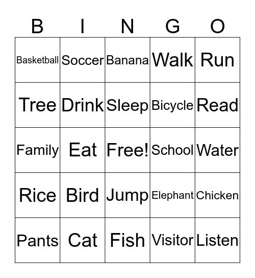 CoHP Bingo Card