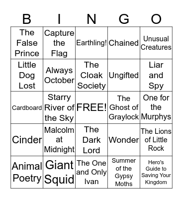 Maine Student Book Award: Bookers BINGO! Bingo Card