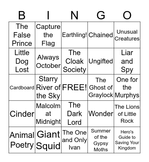 Maine Student Book Award: Bookers BINGO! Bingo Card