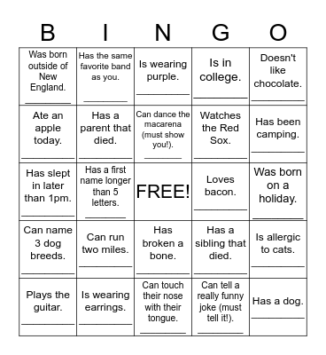 Jeff's Place Bingo! Bingo Card