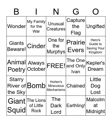 Maine Student Book Award: Bookers BINGO! Bingo Card