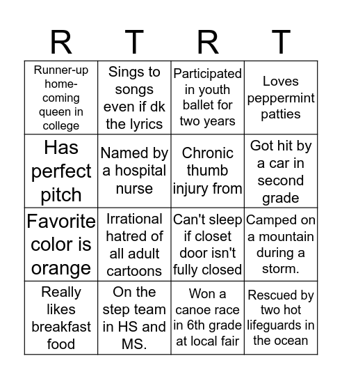 TEAM PRICE BINGO Card