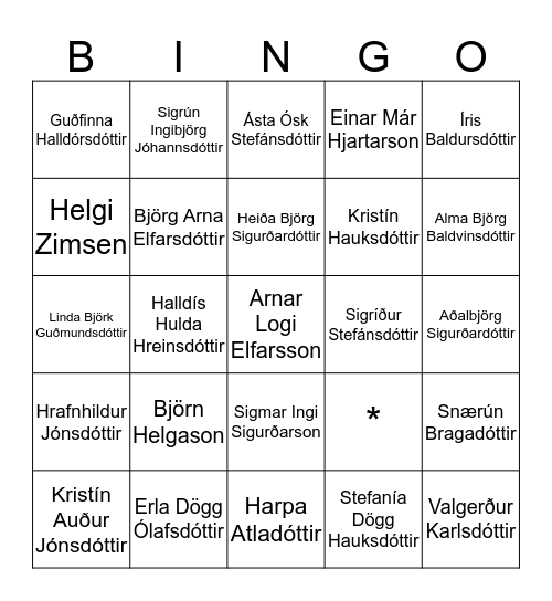 Viðskiptaumsjón Bingo Card