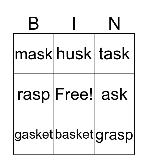 February Week 4  Bingo Card