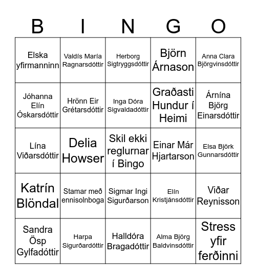 Viðskiptaumsjón Bingo Card