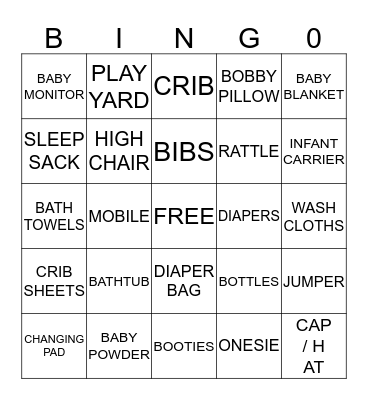 ALICIA'S BABY SHOWER Bingo Card
