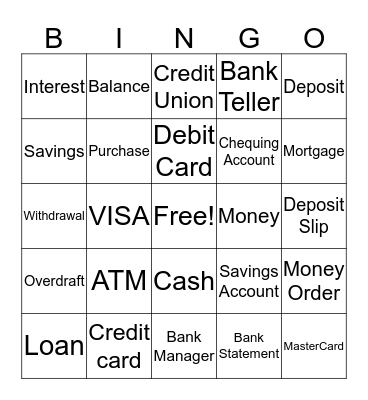 Bank On It! Bingo Card