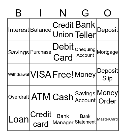 Bank On It! Bingo Card