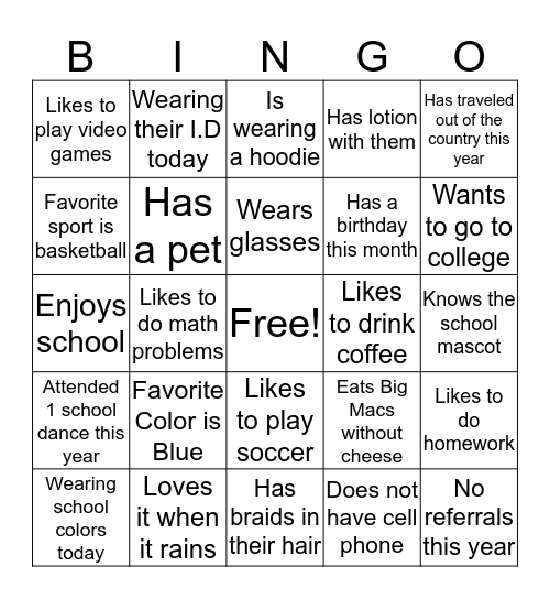Ice Breaker Bingo  Bingo Card