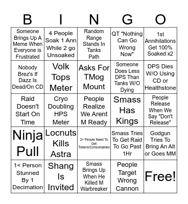 MYTHIC LUL Bingo Card