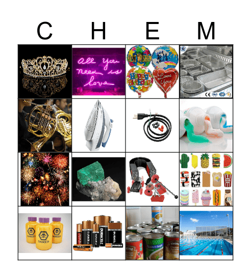 Chemistry Project Bingo Card