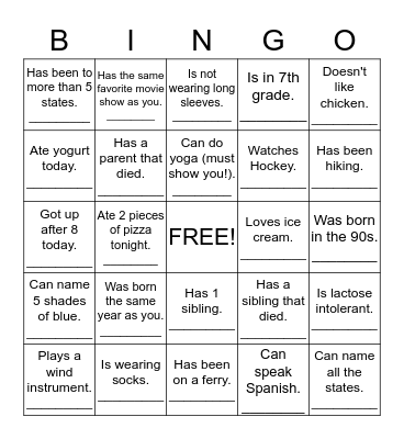 Jeff's Place Bingo! Bingo Card
