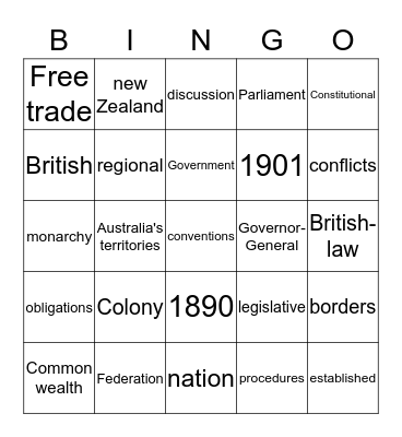 Federation bingo! Bingo Card