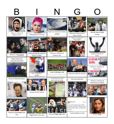Super Bowl LII Bingo Card