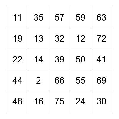 IACULLO FAMILY BINGO Card