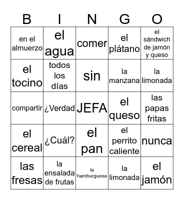 Sp 1-3A Bingo Card
