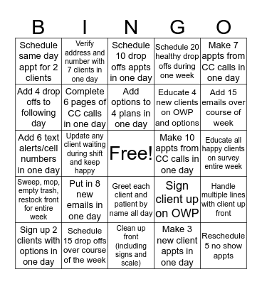 CSC Bingo Card