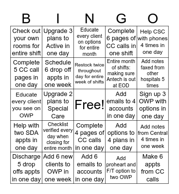 VA BINGO Card