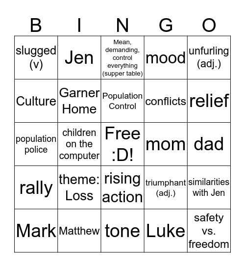 Among the Hidden Bingo Card