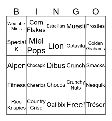 ¡CEREALES A RAUDALES! Bingo Card