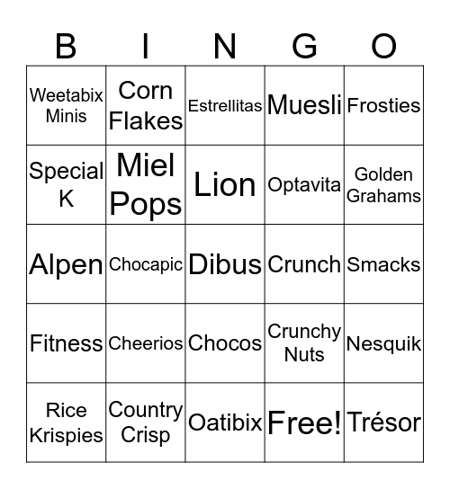 ¡CEREALES A RAUDALES! Bingo Card